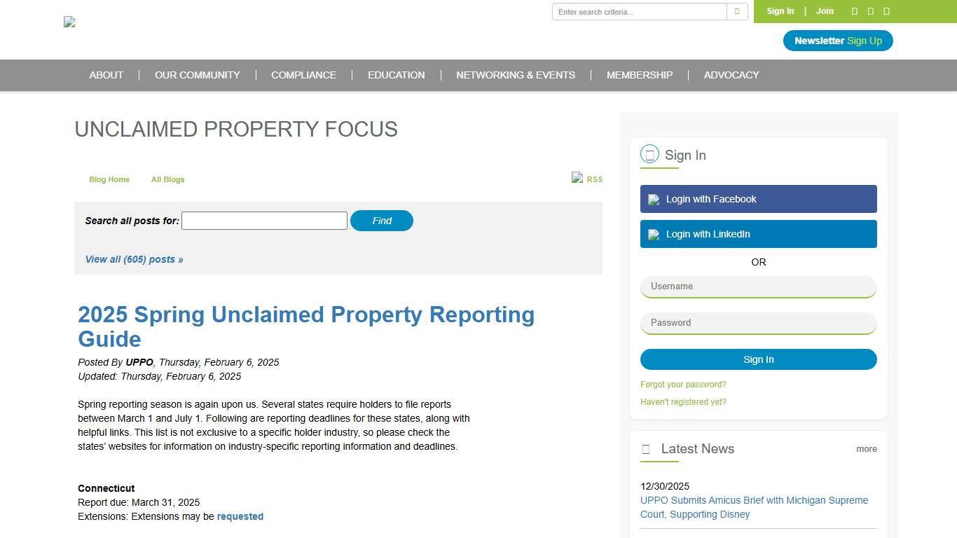 2025 Spring Unclaimed Property Reporting Guide - Unclaimed Property Professionals Organization